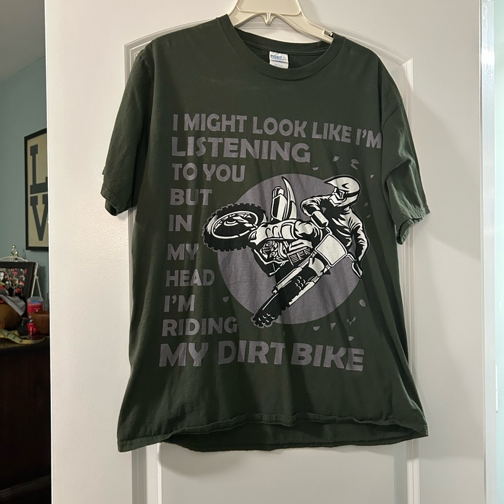 Port and Company Dark Green Dirt Bike Graphic Tee